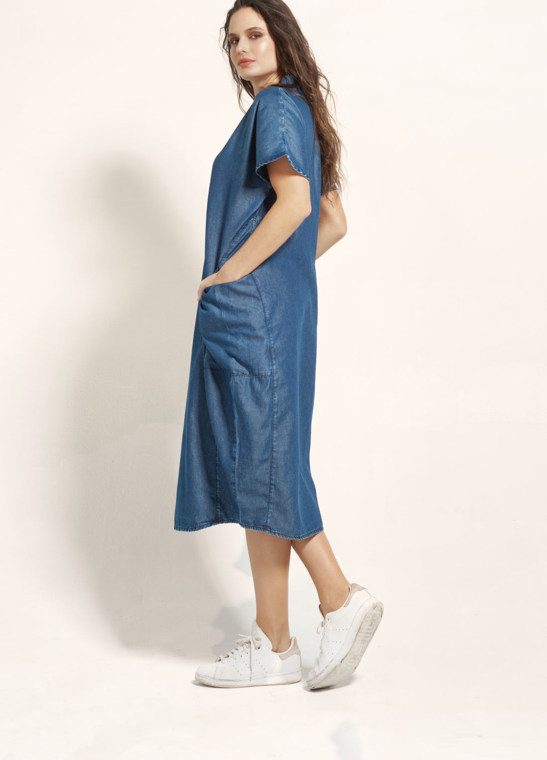 Vestido Globo Denim Azul