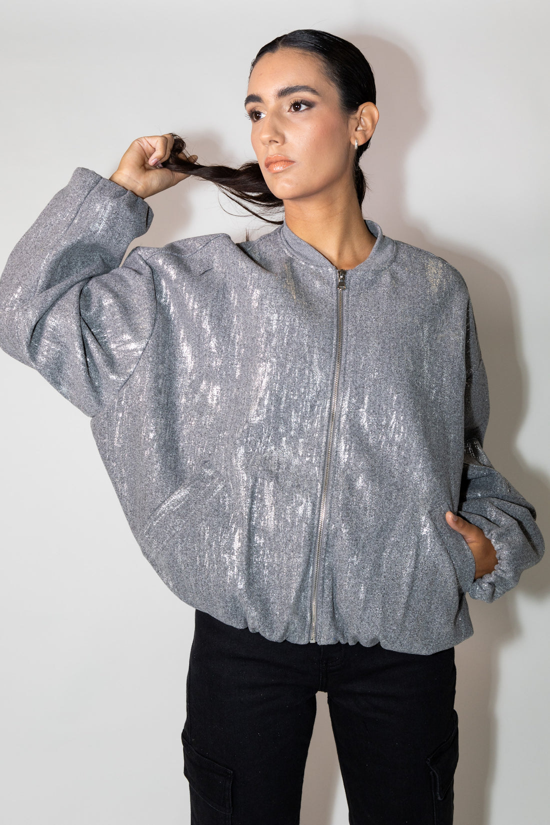 Chaqueta Bomber Folea Gris