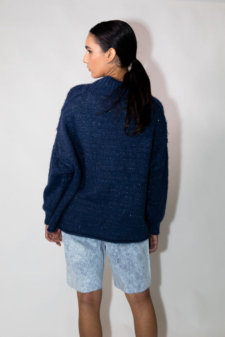 Sweater Lana Lurex azul