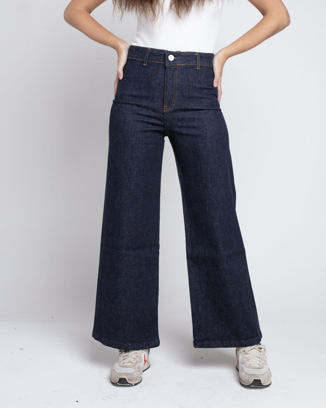 Jeans azul culotte raw