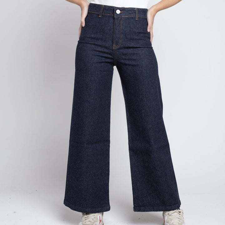 Jeans azul culotte raw