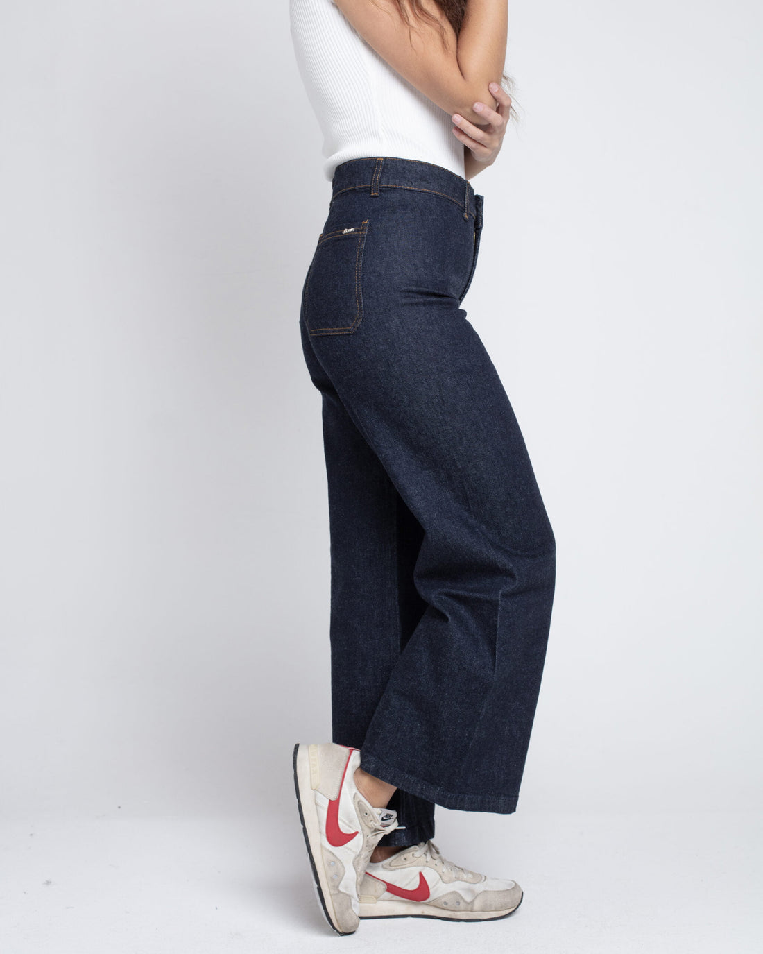 Jeans azul culotte raw