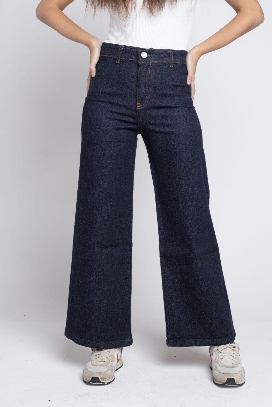 Jeans azul culotte raw