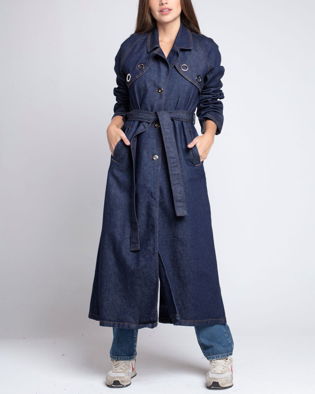 Impermeable Con Ojetillo Denim