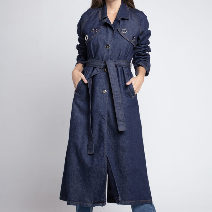 Impermeable Con Ojetillo Denim