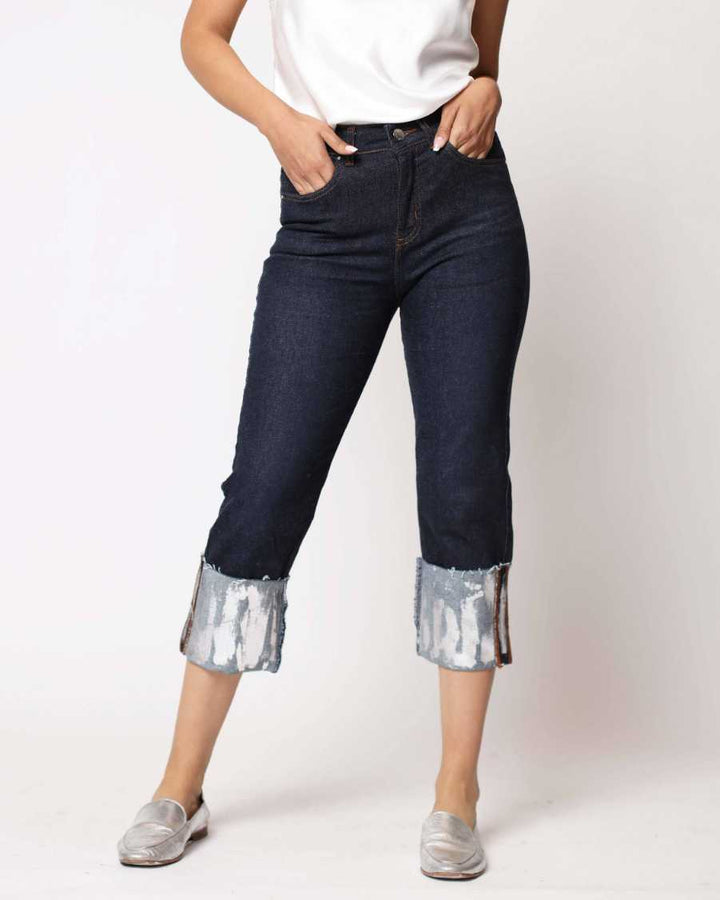 Jeans Julieta con Basta Metalizada