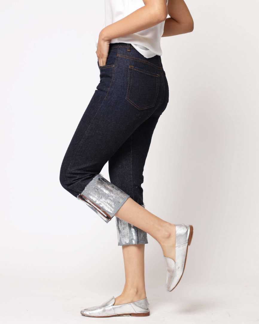 Jeans Julieta con Basta Metalizada