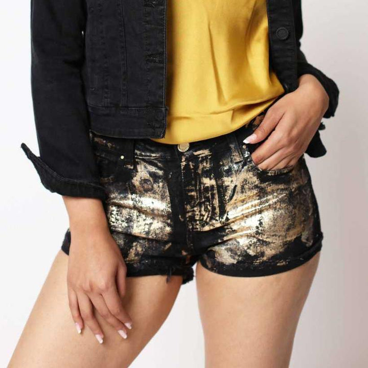 Short Nicoleta Metalizado Gold